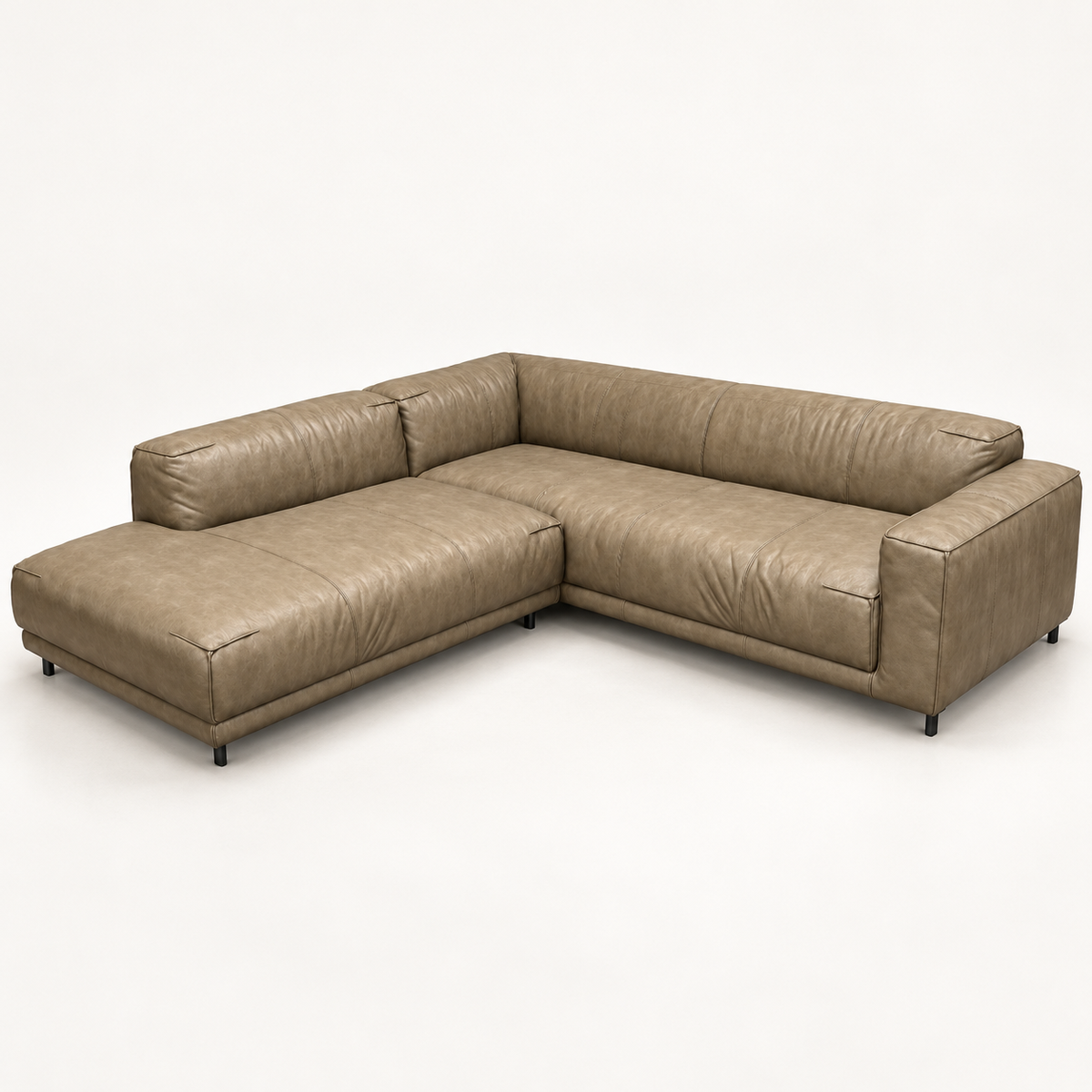 freistil 136 Ecksofa Leder mit Longchair links, Ausstellungsstück