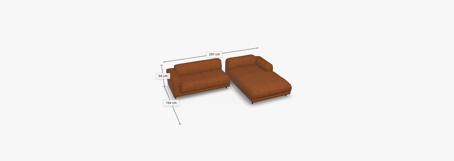 Freistil Sofa 136 Ausstellungsstück in Farbe Cognac Echtleder