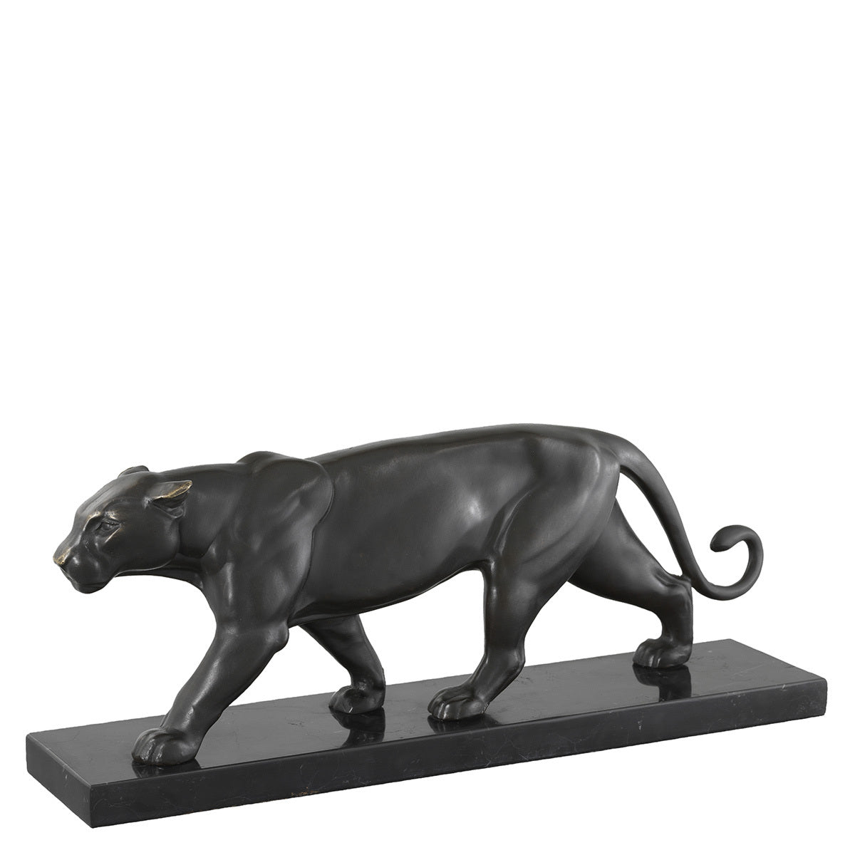 Skulptur Panther On Marble Base