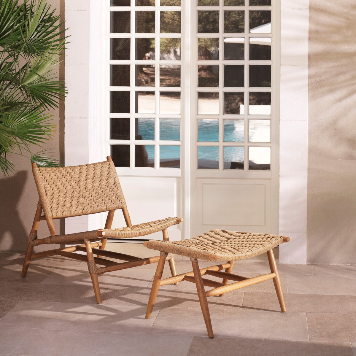 Outdoor-Stuhl And Foot Stool Laroc