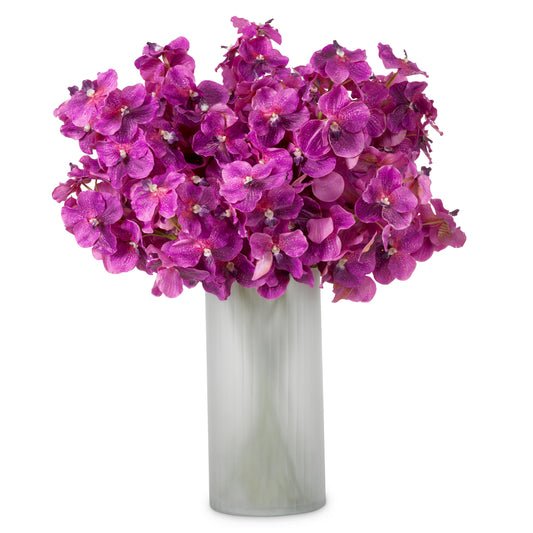 Artificial Flowers & Greenery Bouquet Of Vanda Orchids Real Touch 24 Pcs