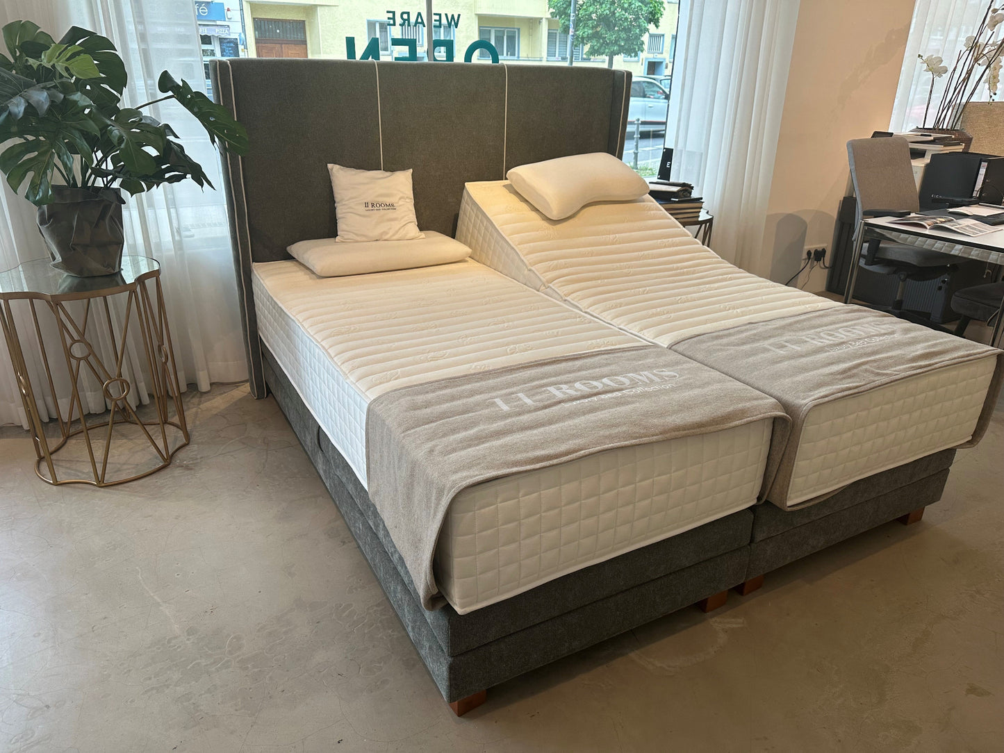 Knights motorisches Boxspringbett 180x200 mit 2x Royal Silk Matratze a 90x200cm