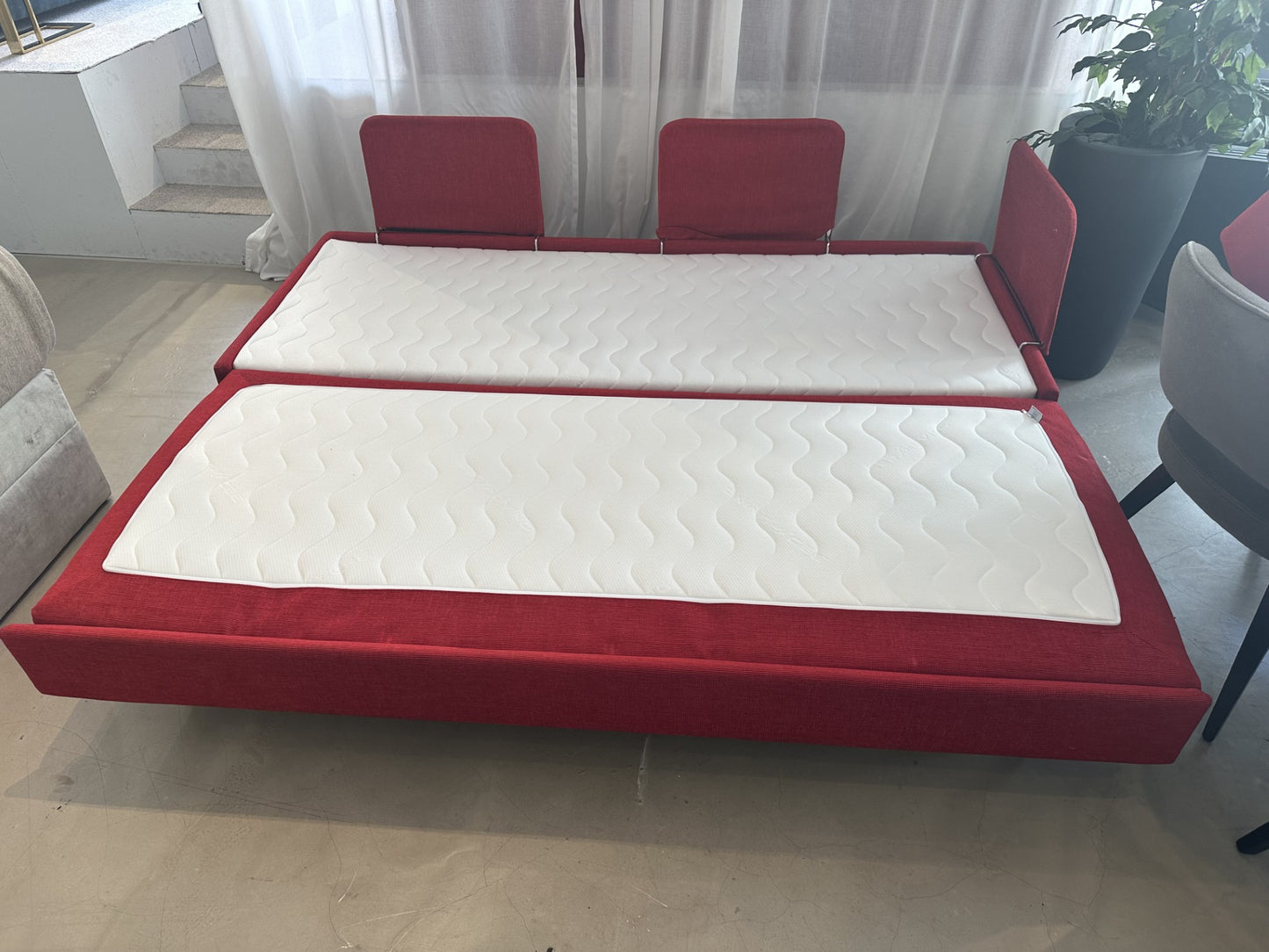 Sofa Swiss Plus Couch Schlafsofa Rot Doppio