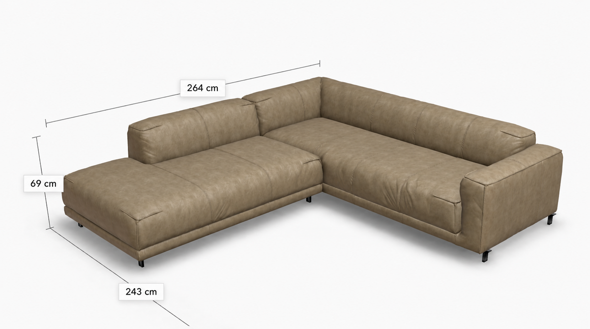 freistil 136 Ecksofa Maße 264 x 243 x 69 cm