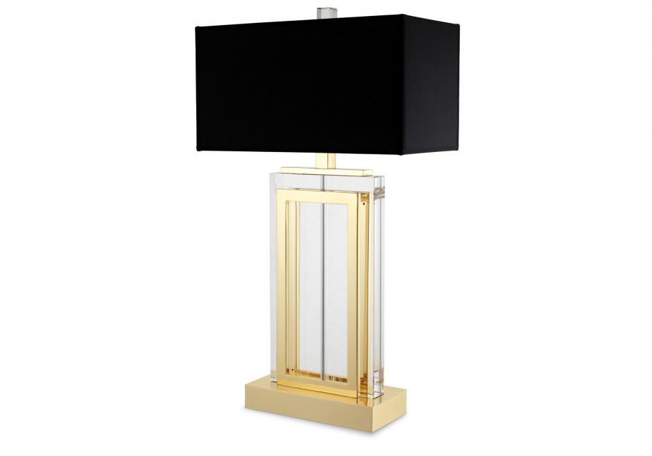 Nachttischlampe Arlington Kristall Gold Schwarz