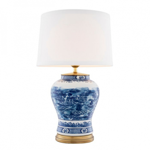 Table Lamp Chinese Blue