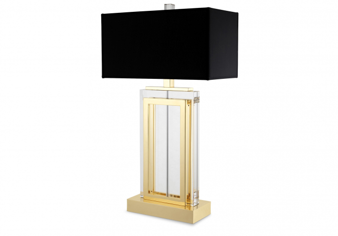 Nachttischlampe Arlington Kristall Gold Schwarz